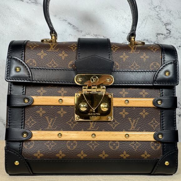 Louis Vuitton Trianon Trunk bag PM Monogram Wood LV crossbody tote Rare Handbag - Picture 15 of 15